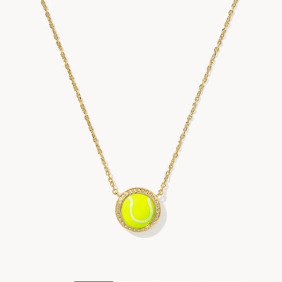 ✨Kendra Scott Tennis Gold Short Pendant Necklace - Chartreuse Magnesite💕 - Picture 2 of 3